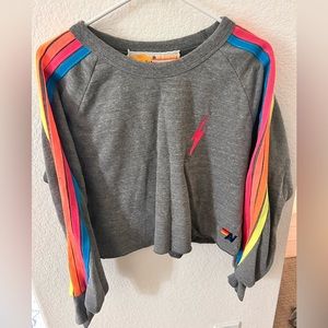 Aviator nation cropped crew sweatshirt